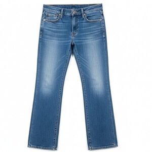 American Eagle Vtg Y2k Womens 4 Boy Fit Blue Denim Flare Distressed Jeans